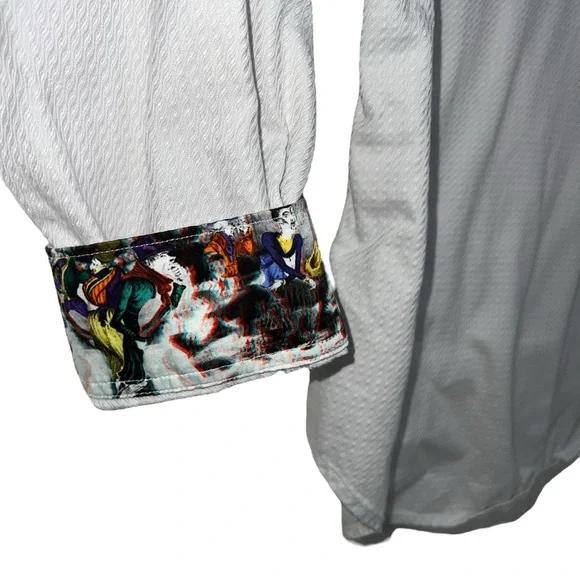 Robert Graham Button Down Dress Shirt With Masquerade Cuffs Extra Large - Picture 9 of 15